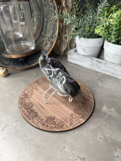Druzy Amethyst Pumpkin Carving: Crystal Healing Decor (199g)