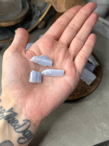 Blue Lace Agate Crystal Chips
