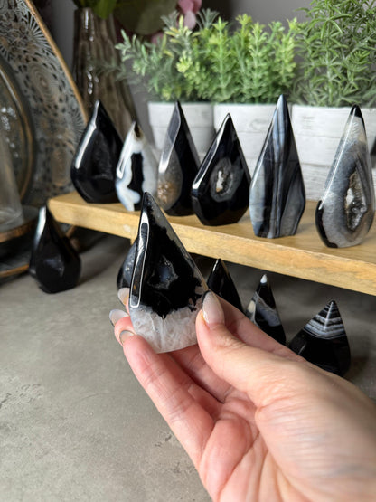Black Agate Druzy CrystalTeardrops