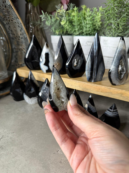 Black Agate Druzy CrystalTeardrops