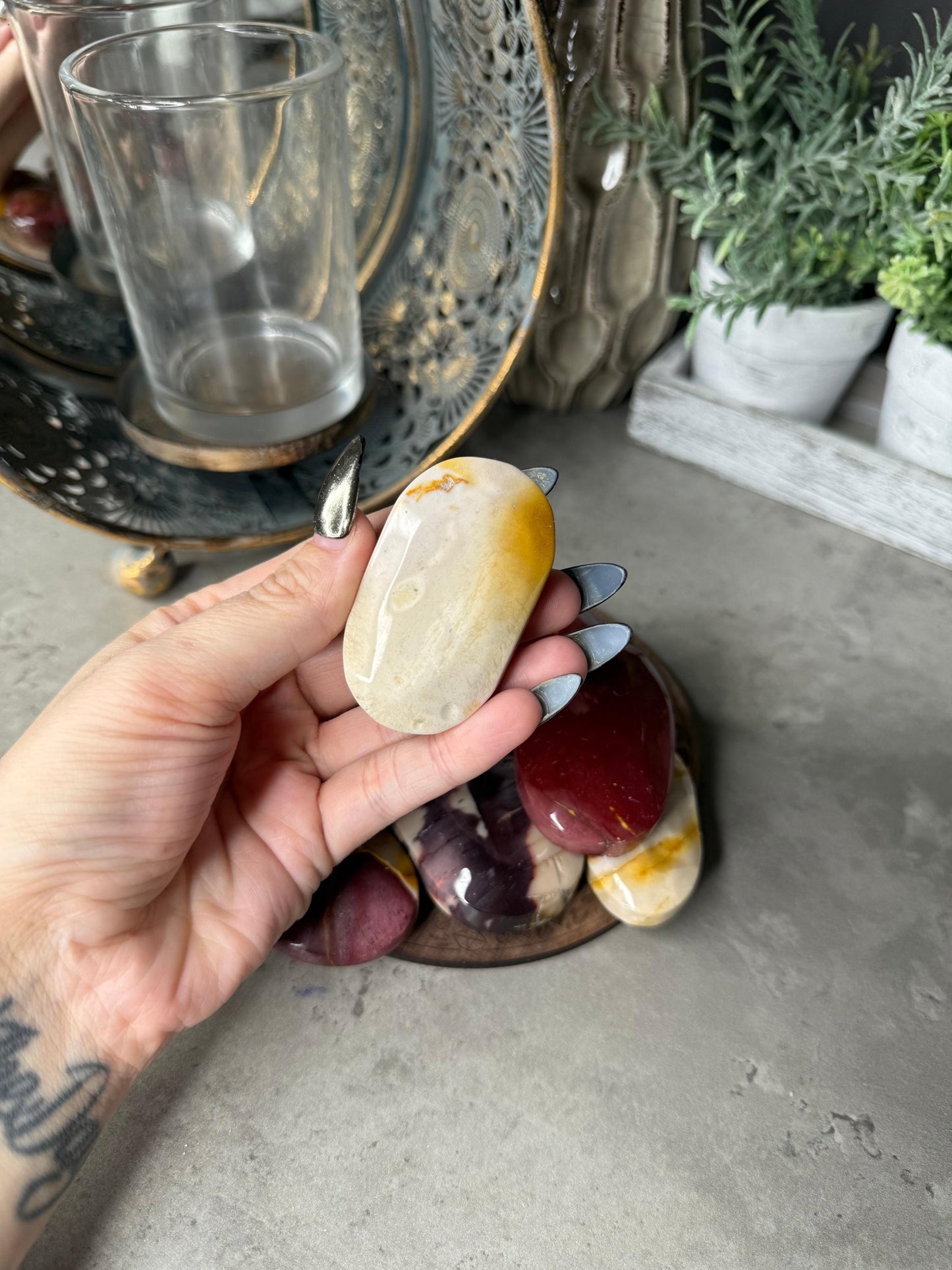 Mookaite Jasper Crystal Palmstones