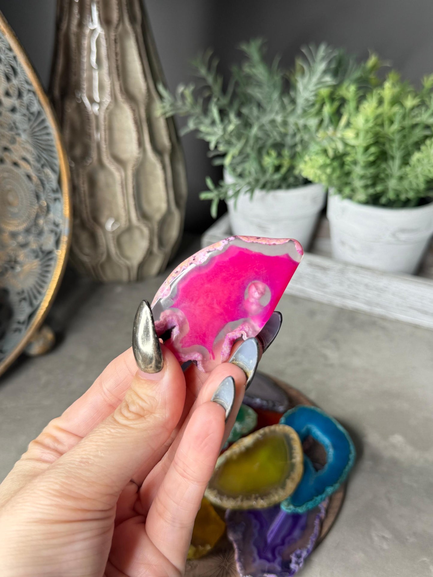 Dyed Agate Crystal slices