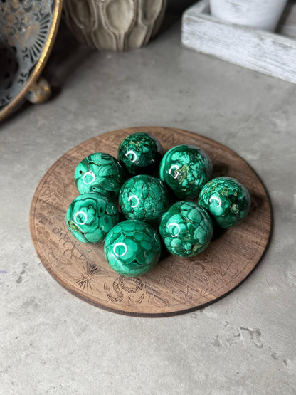 Malachite Crystal Spheres