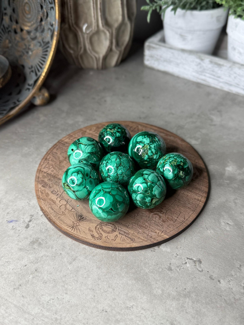 Malachite Crystal Spheres