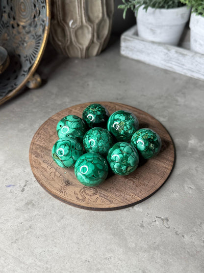 Malachite Crystal Spheres