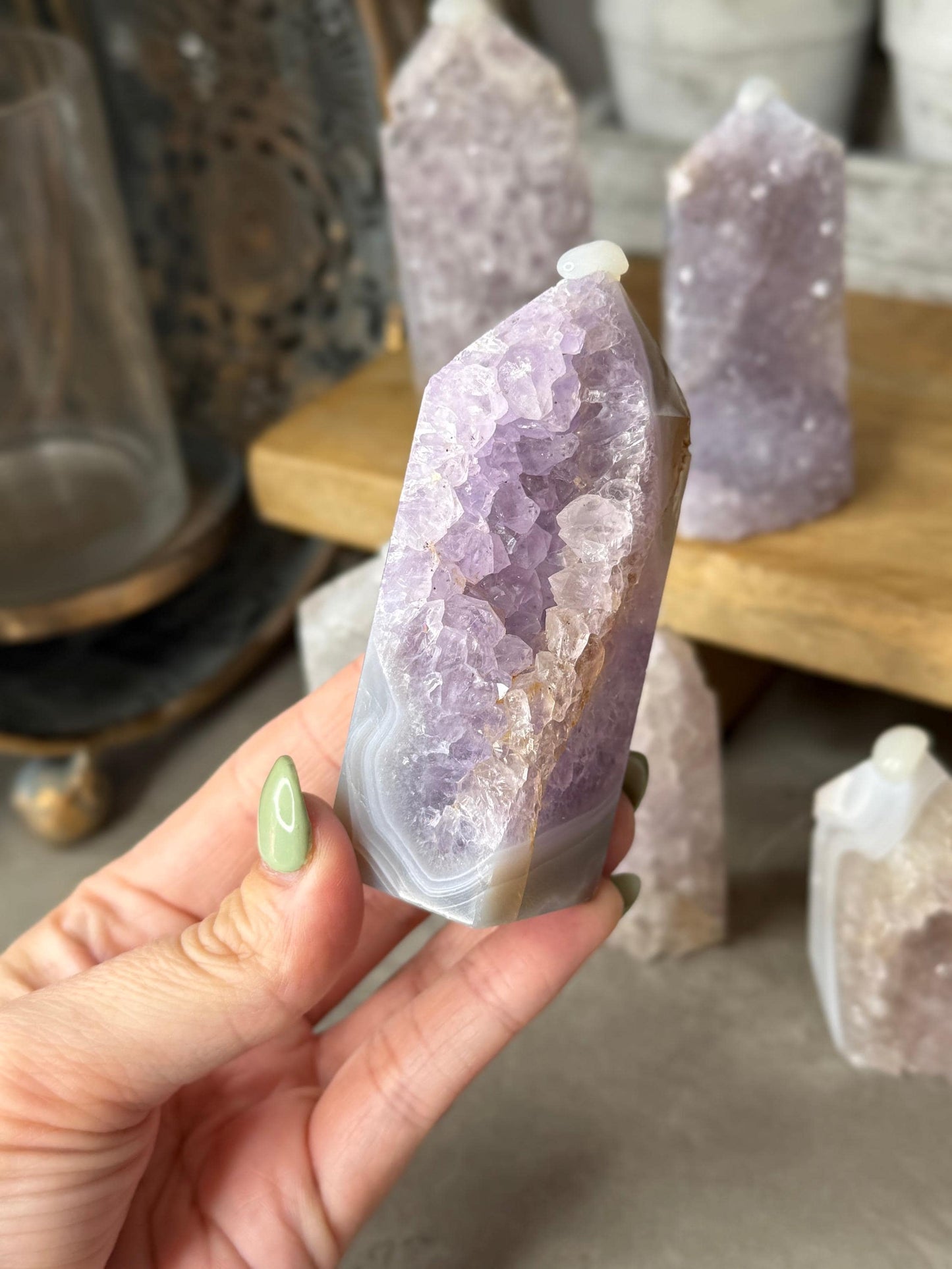 Druzy Raw Agate Crystal Towers