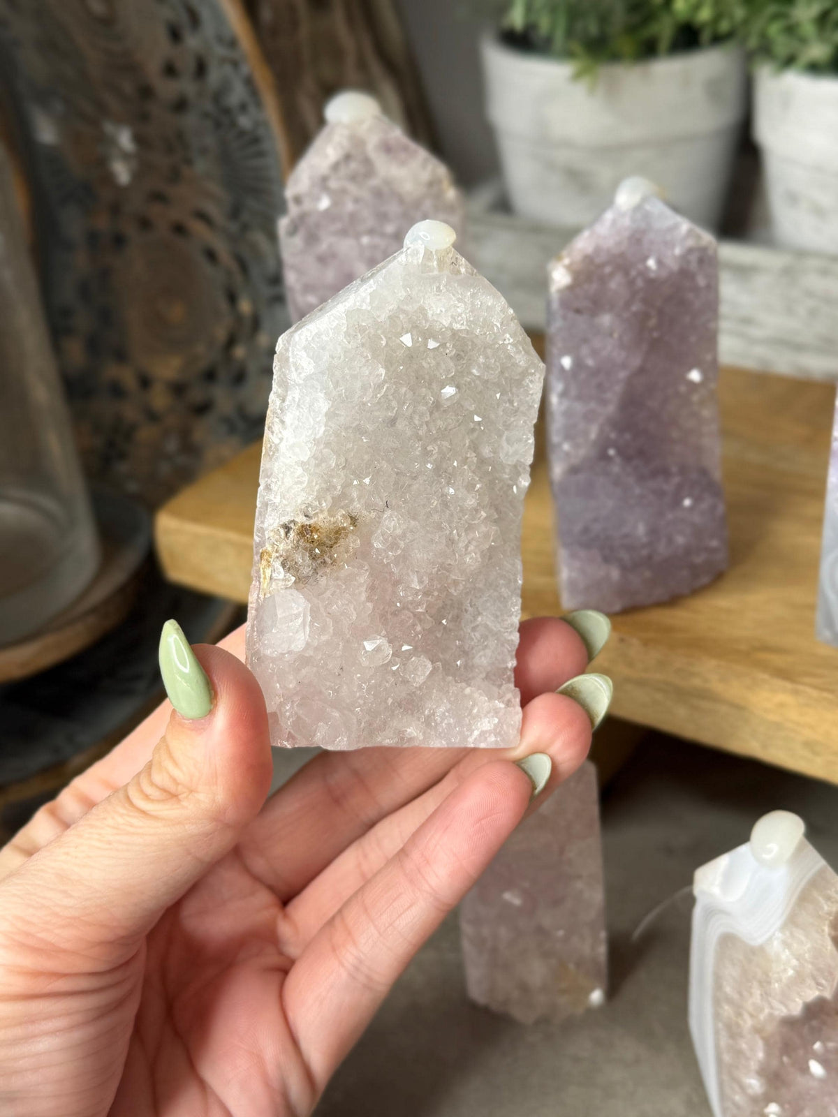Druzy Raw Agate Crystal Towers