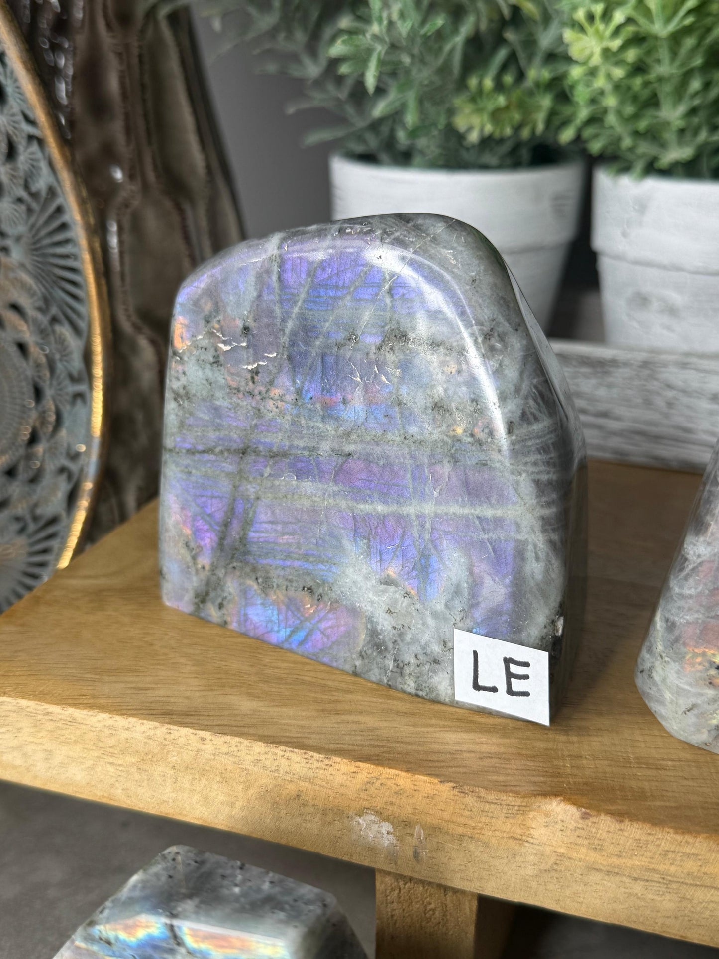 Purple and Pink Labradorite Crystal Freeforms E-J
