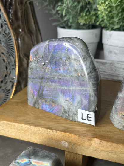 Purple and Pink Labradorite Crystal Freeforms E-J