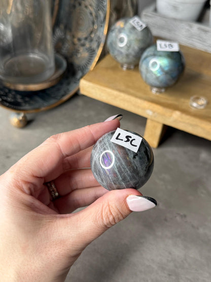Labradorite Crystal Spheres, Spiritual Healing, Protection, Grounding, Personal Power, Self-Discovery, Beautifully Polished Stones
