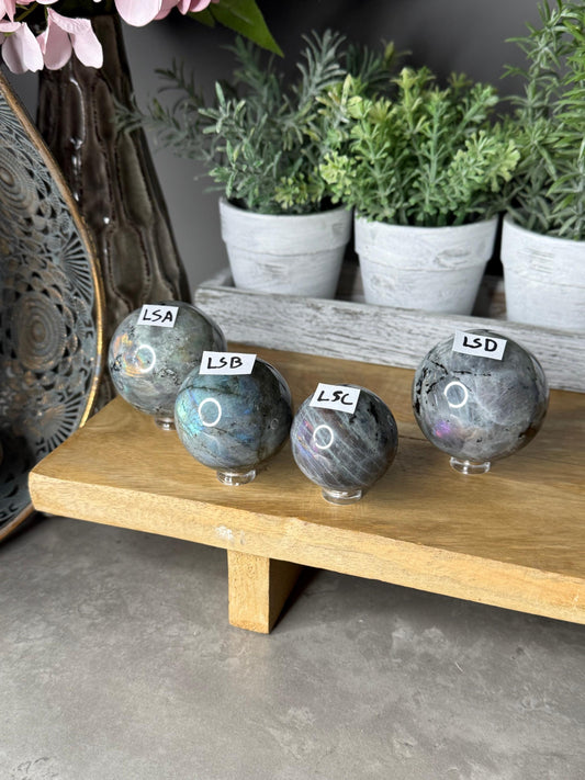 Labradorite Crystal Spheres, Spiritual Healing, Protection, Grounding, Personal Power, Self-Discovery, Beautifully Polished Stones