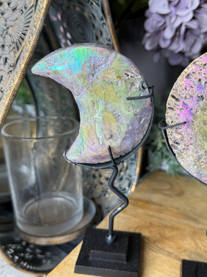 Aura Druzy Quartz Moons Statement Pieces
