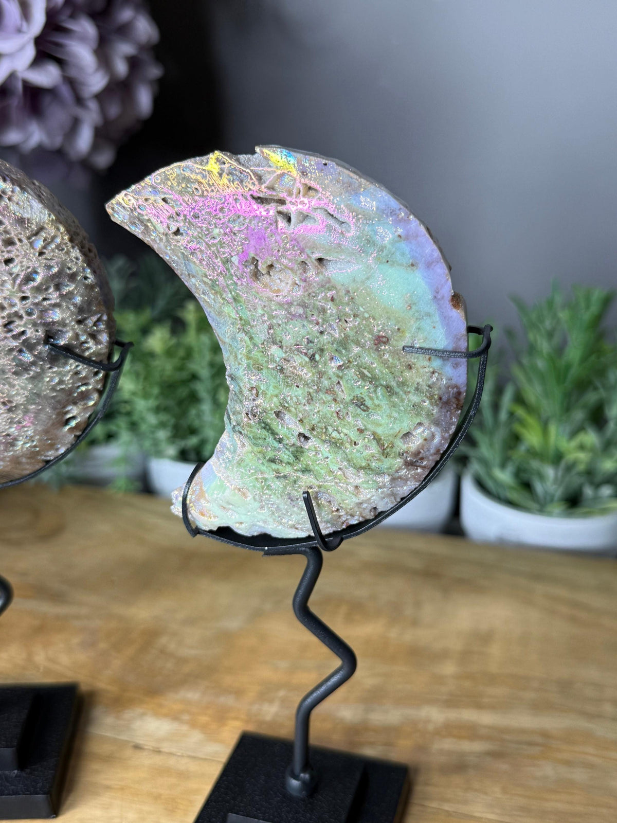Aura Druzy Quartz Moons Statement Pieces