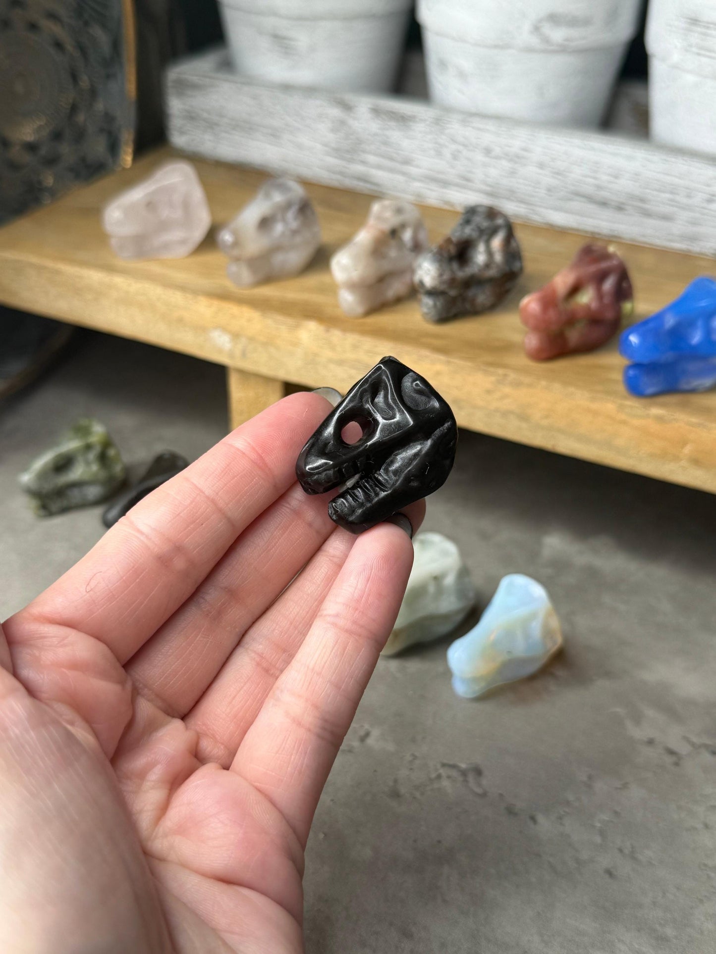 T Rex Dinosaur Head Mini Crystal Carvings