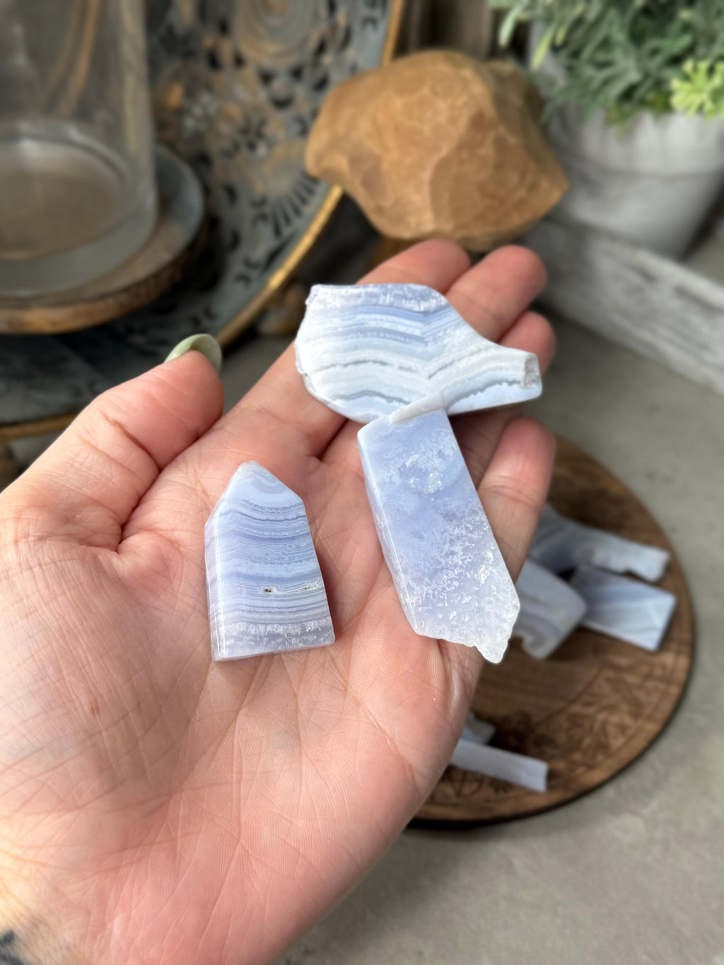 Blue Lace Agate Crystal Chips