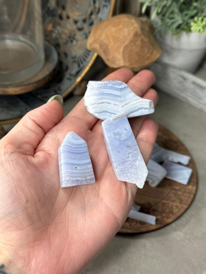Blue Lace Agate Crystal Chips