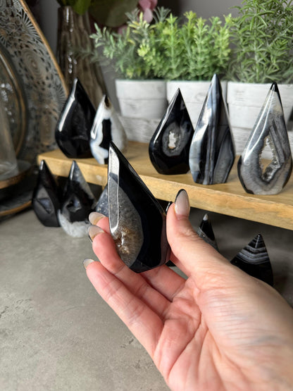Black Agate Druzy CrystalTeardrops