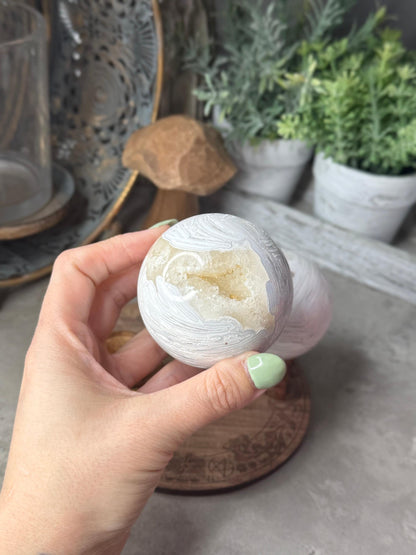 White Crazy Lace Agate Spheres