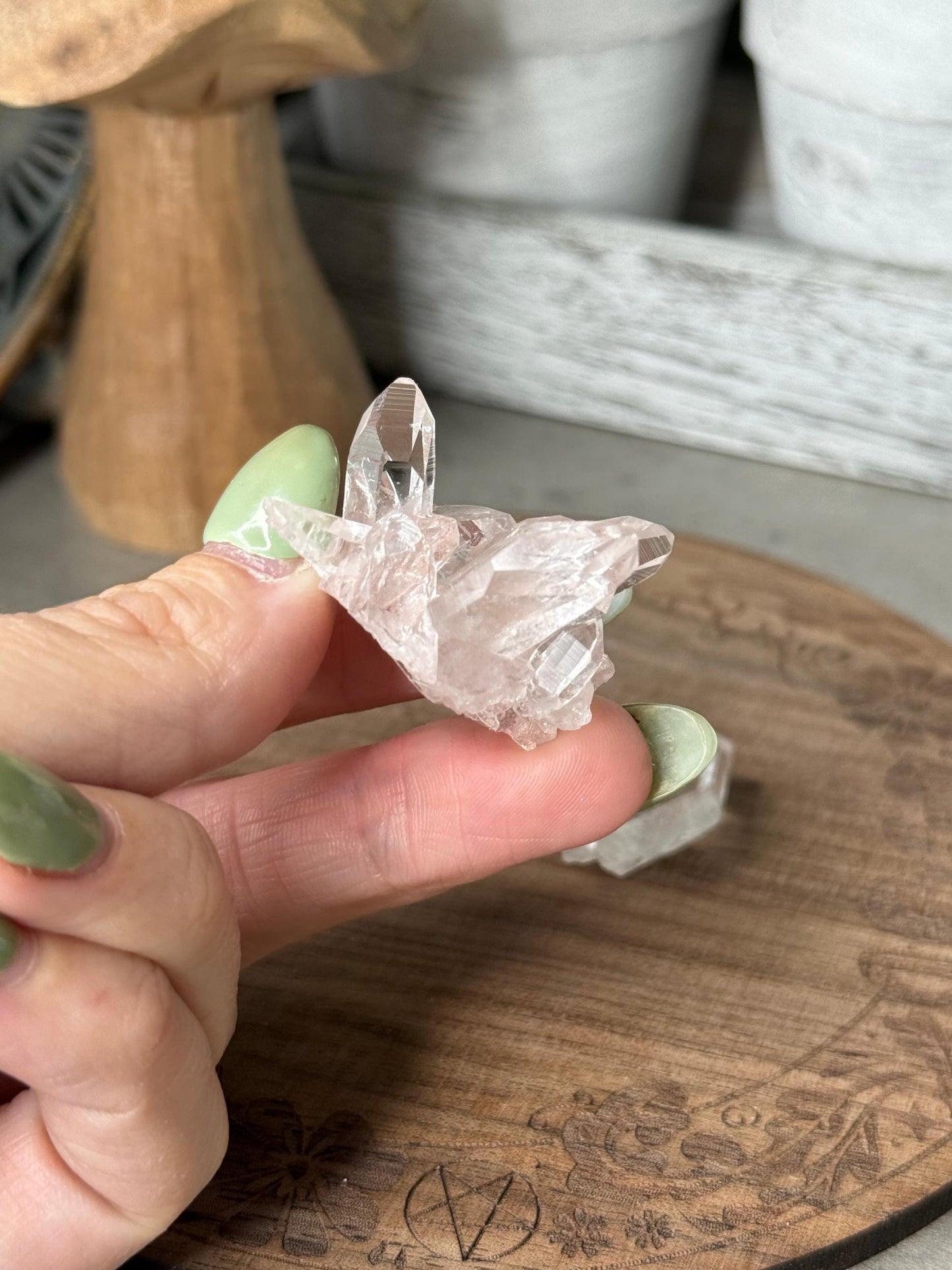 Colombian Lemurian Pink Quartz Crystal Specimens