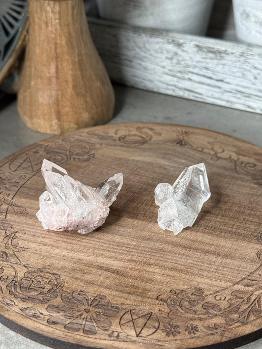 Colombian Lemurian Pink Quartz Crystal Specimens