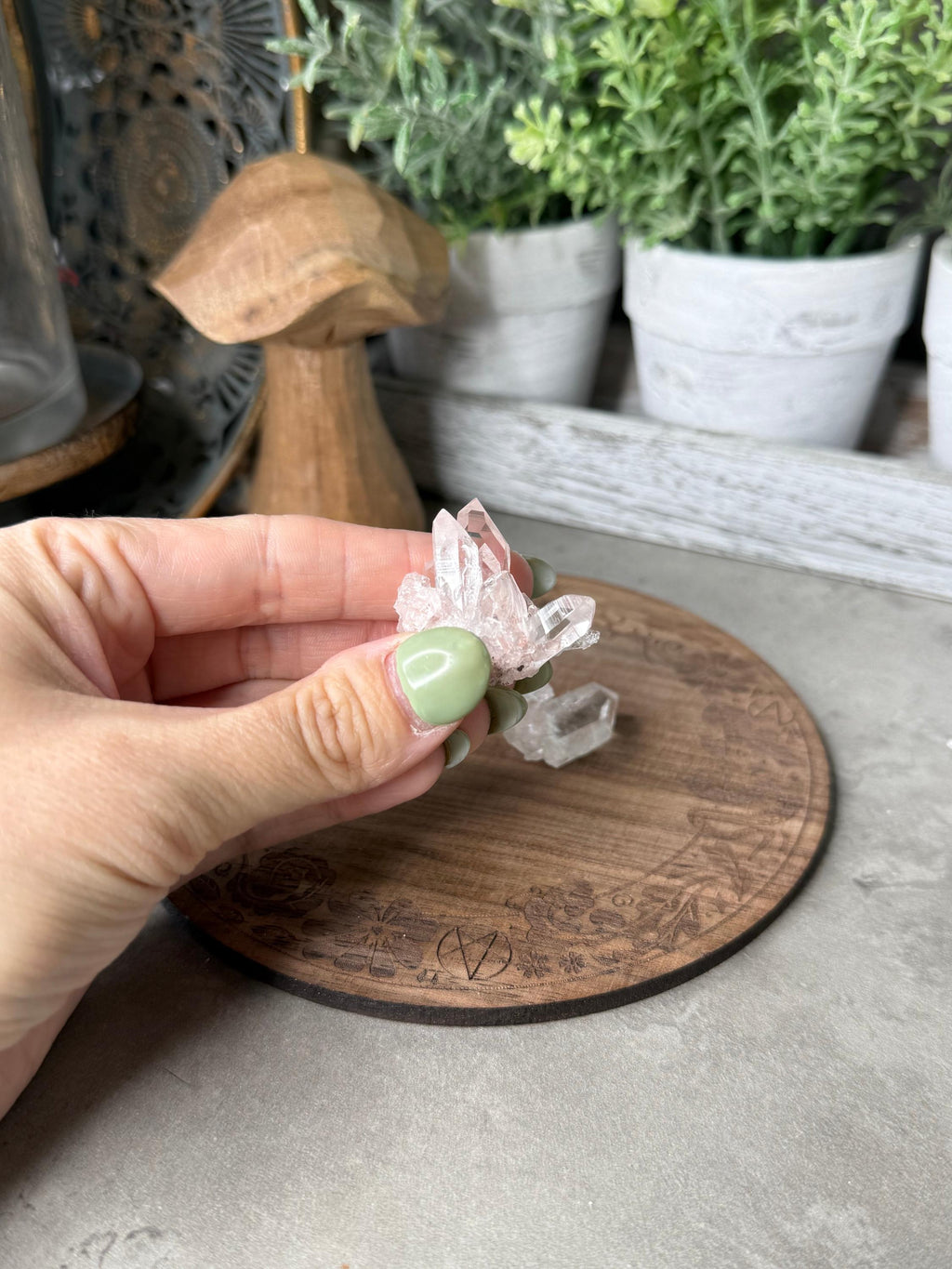 Colombian Lemurian Pink Quartz Crystal Specimens