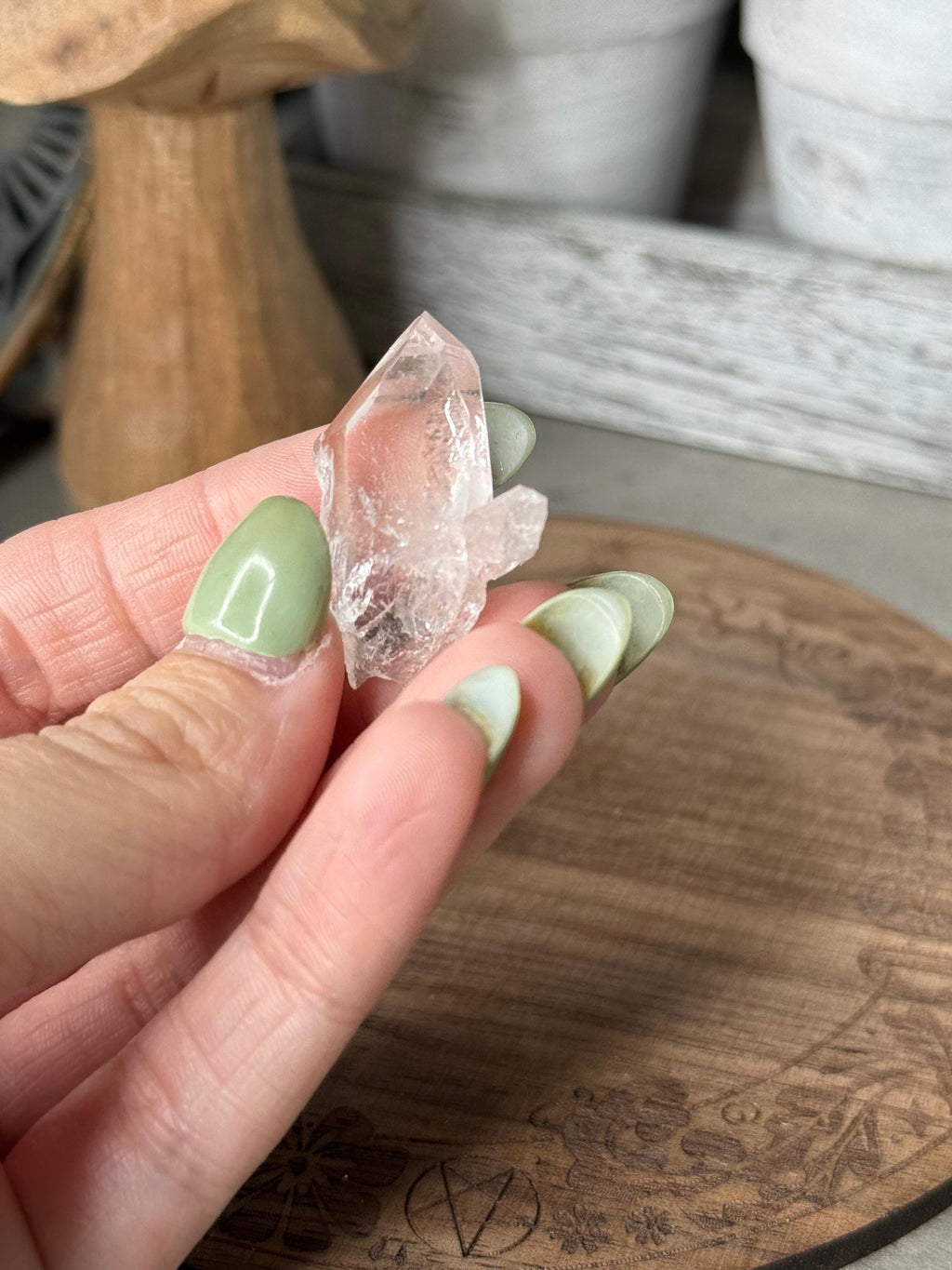 Colombian Lemurian Pink Quartz Crystal Specimens