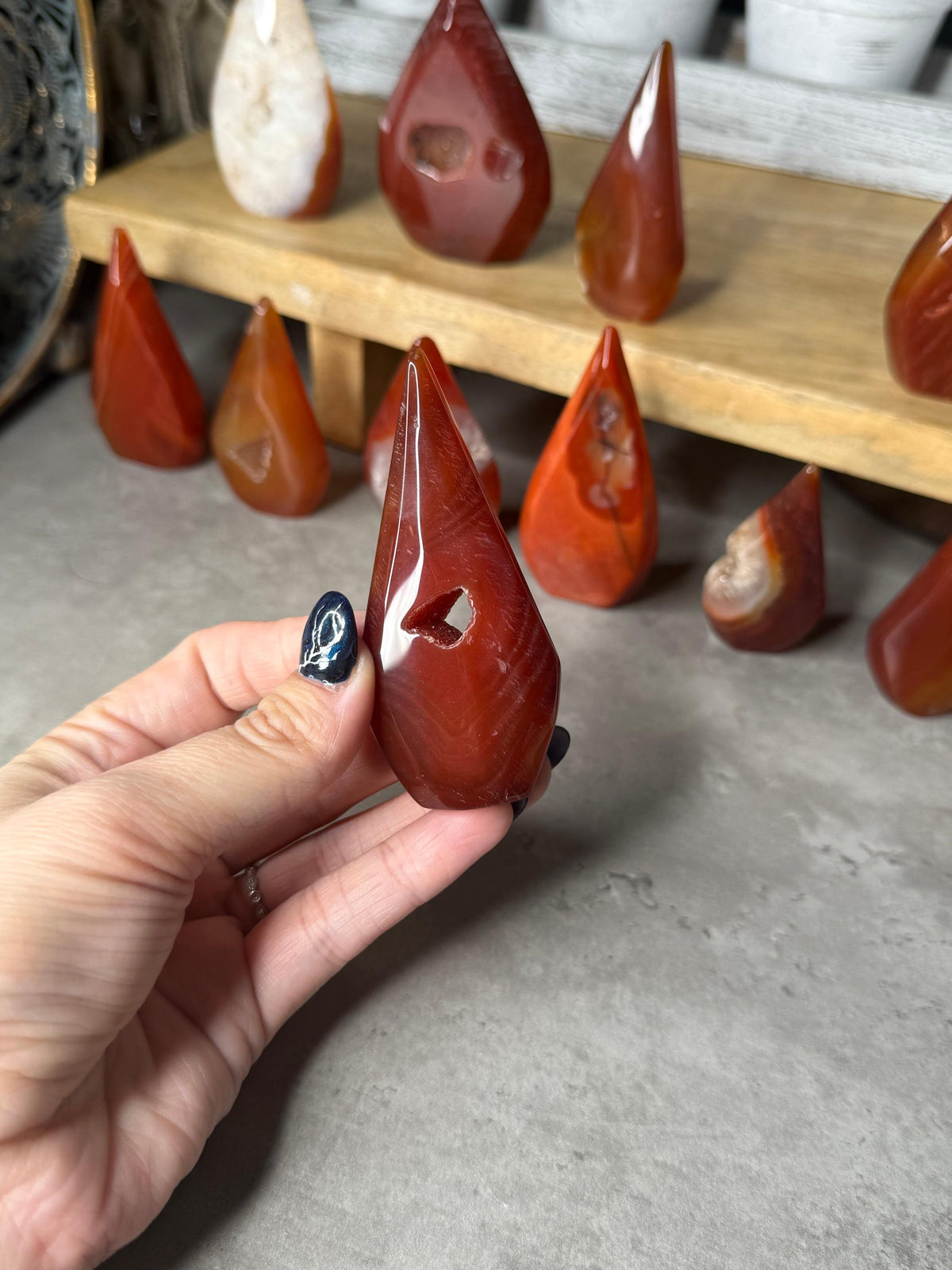 Carnelian Crystal Standing Teardrops