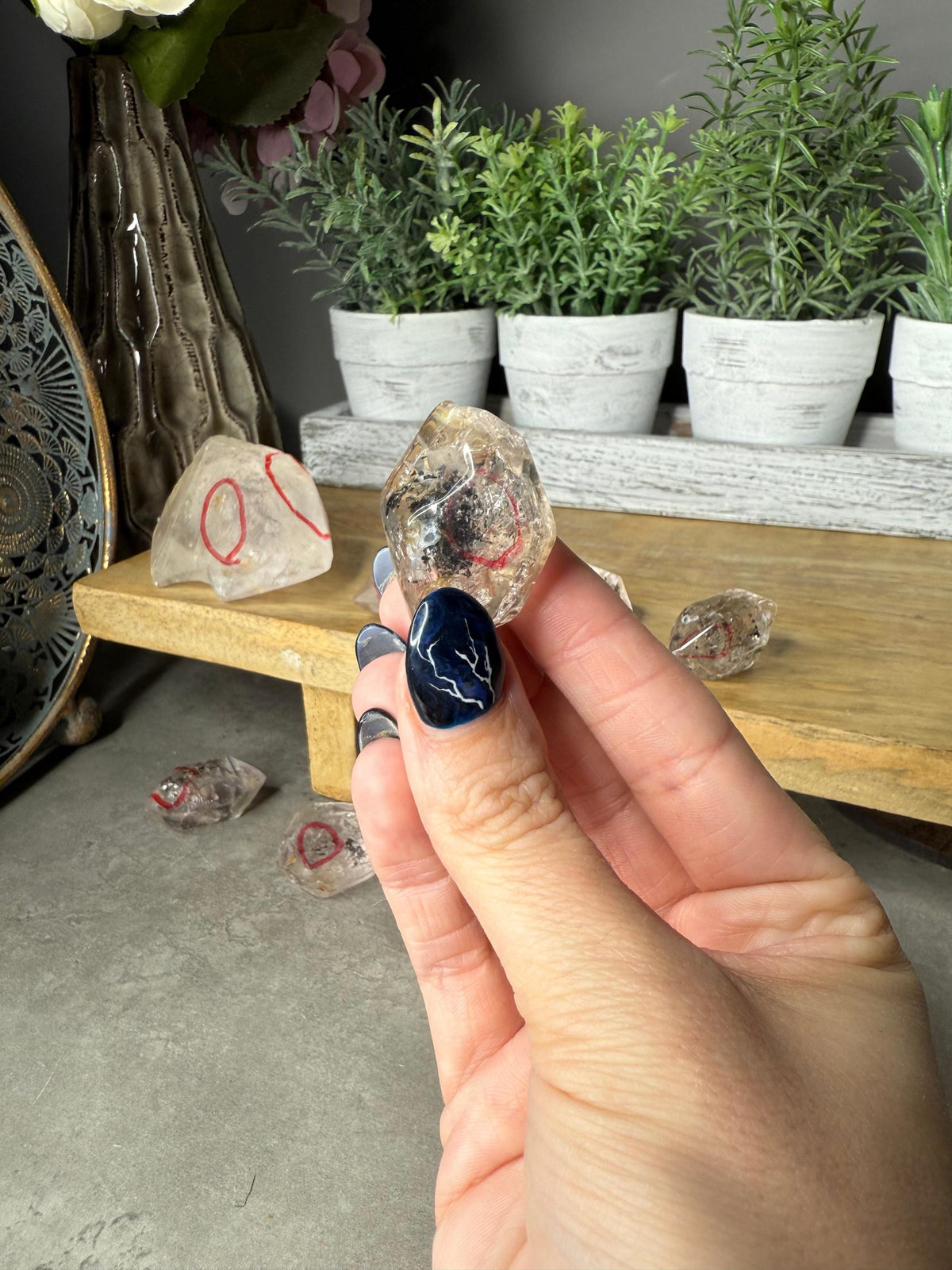 Visible Enhydro Quartz Crystal Freeforms