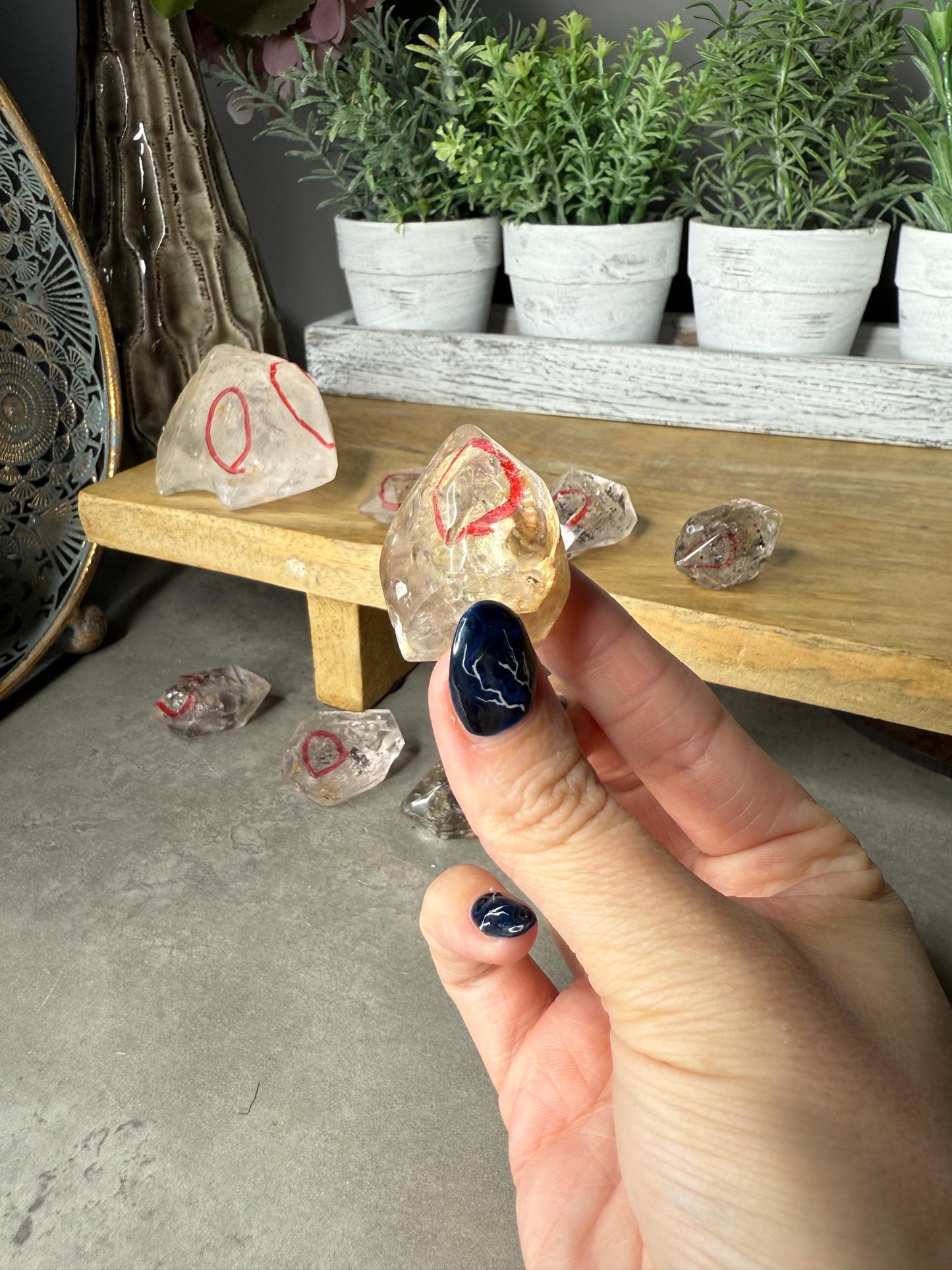 Visible Enhydro Quartz Crystal Freeforms