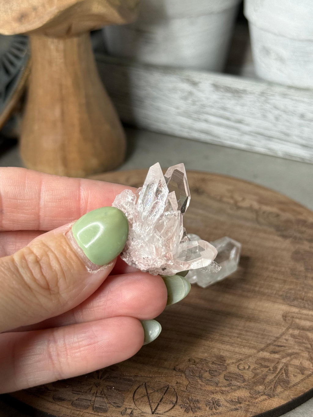 Colombian Lemurian Pink Quartz Crystal Specimens