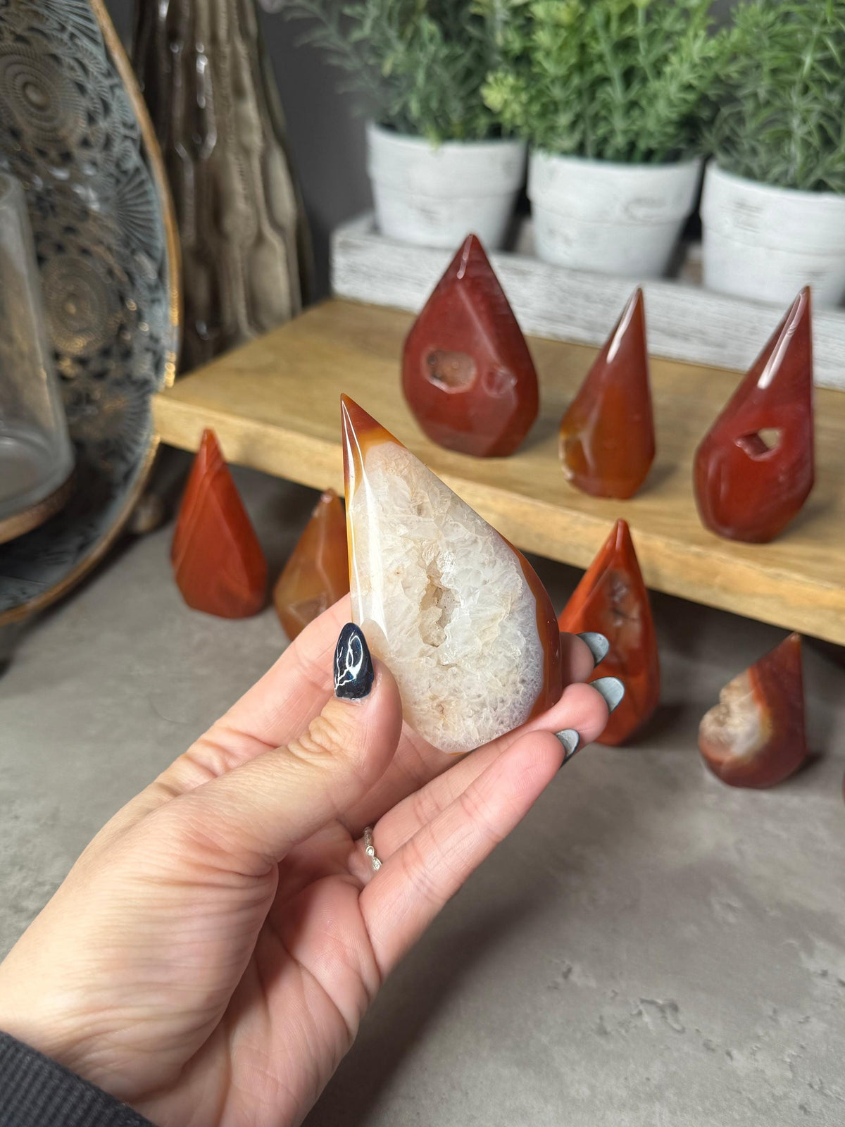 Carnelian Crystal Standing Teardrops