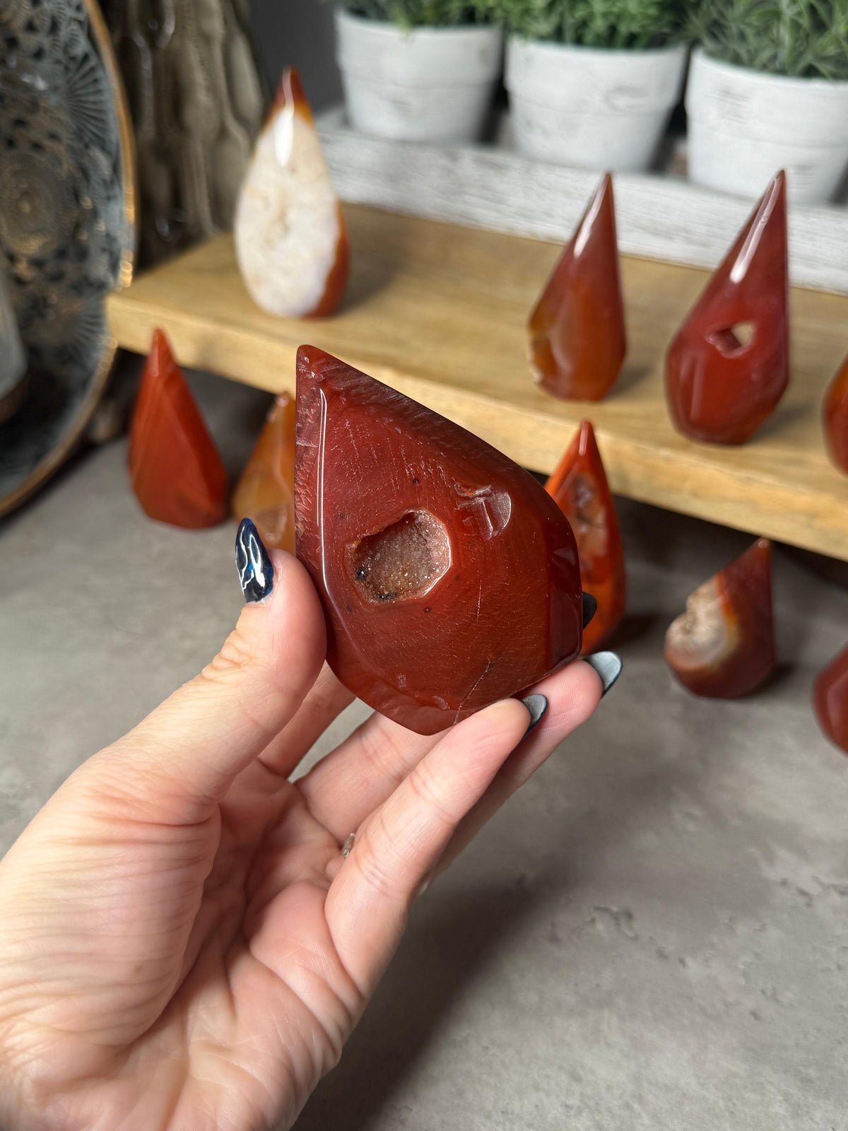 Carnelian Crystal Standing Teardrops