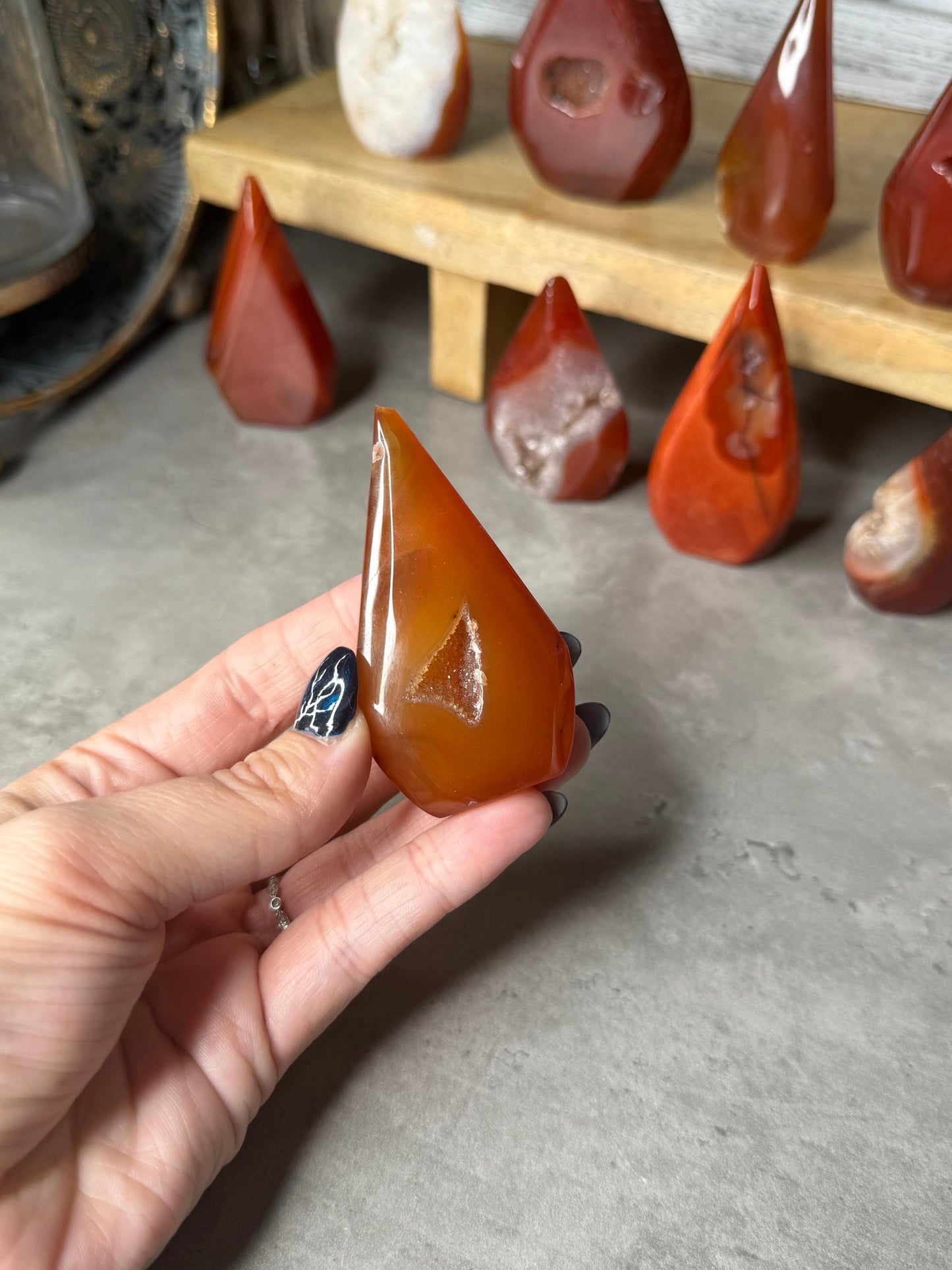 Carnelian Crystal Standing Teardrops