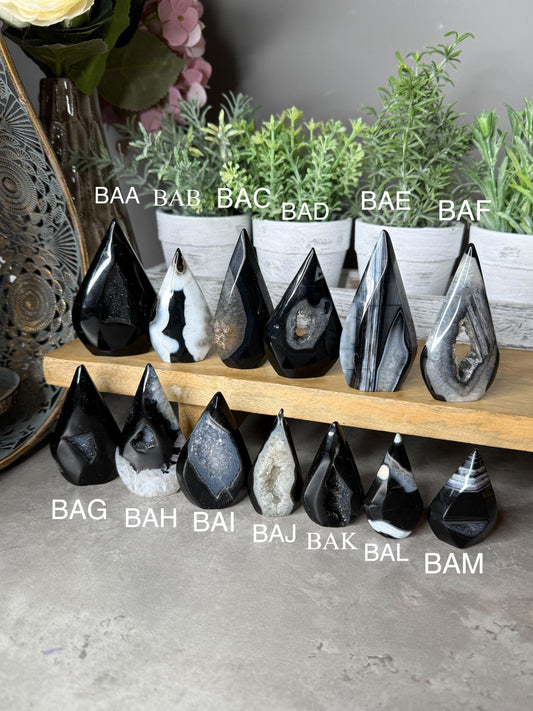 Black Agate Druzy CrystalTeardrops