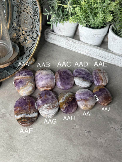 Amethyst x Crazy Lace Agate Palmstone