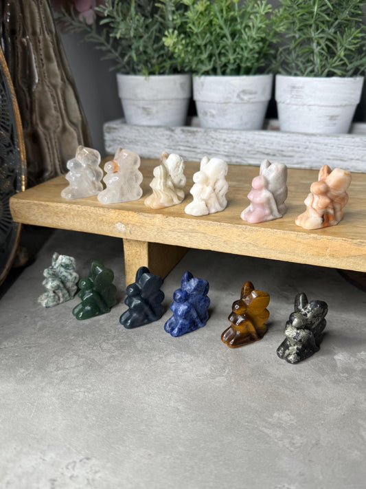 Sitting Fairy Mini Crystal Carving