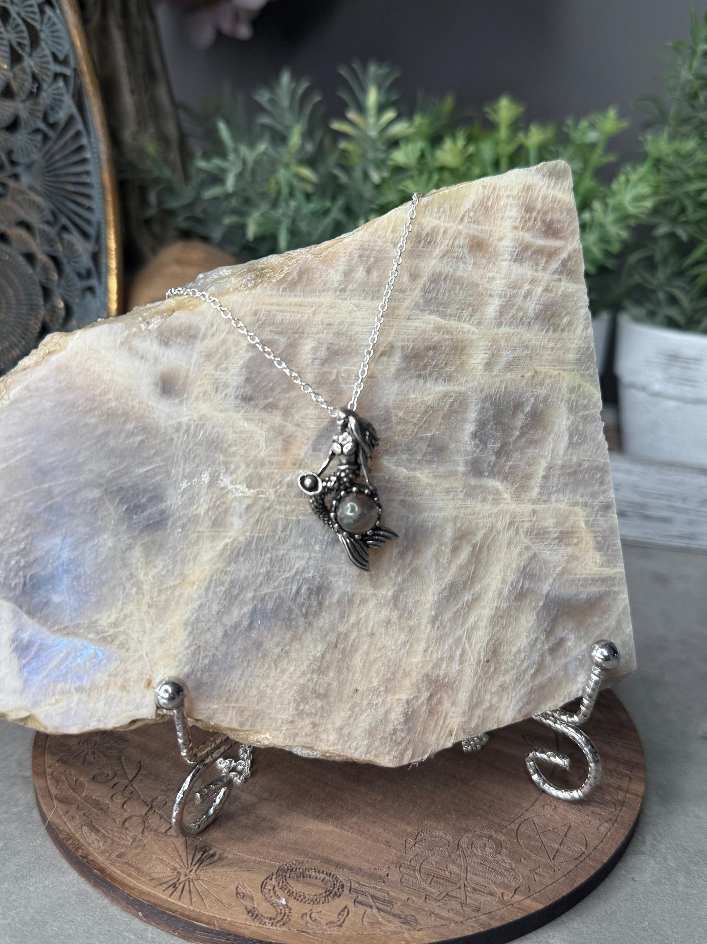 Mermaid Garden Quartz Crystal Pendant
