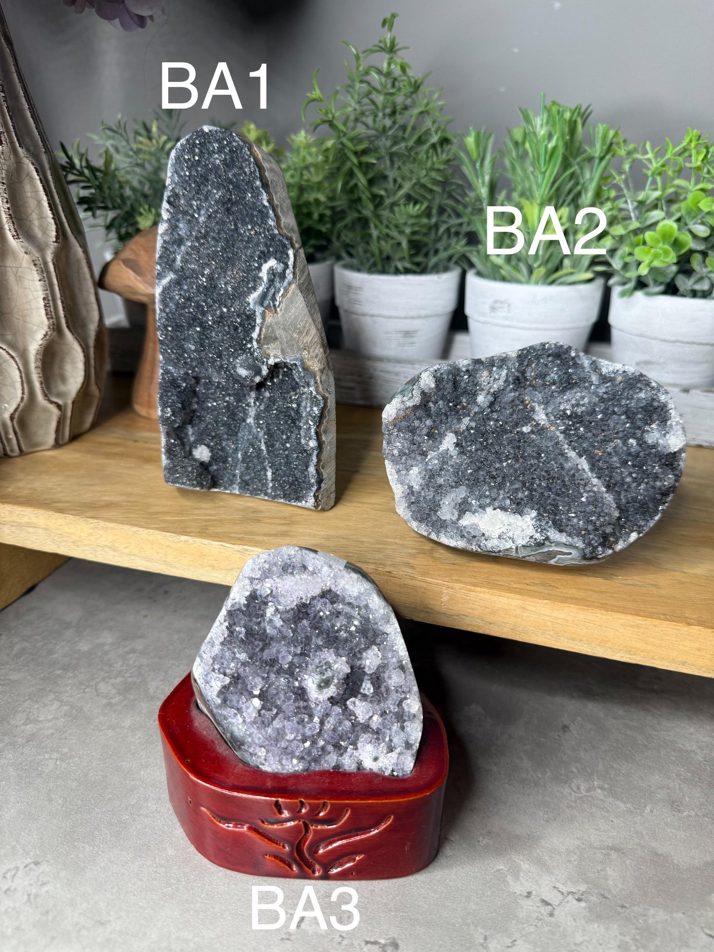 Black Amethyst Crystal CutBases Home Decor