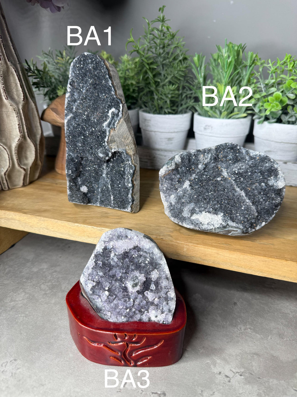 Black Amethyst Crystal CutBases Home Decor
