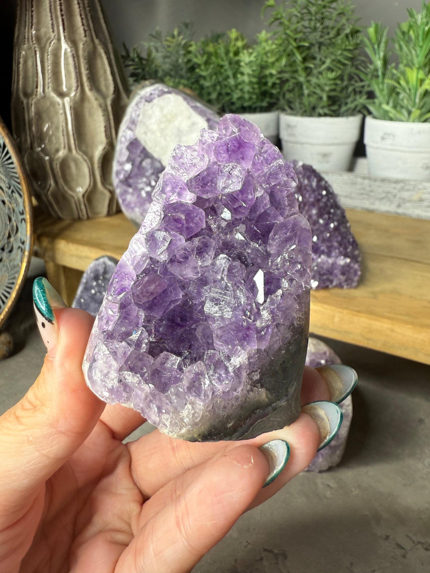 Amethyst Crystal CutBase Home Decor