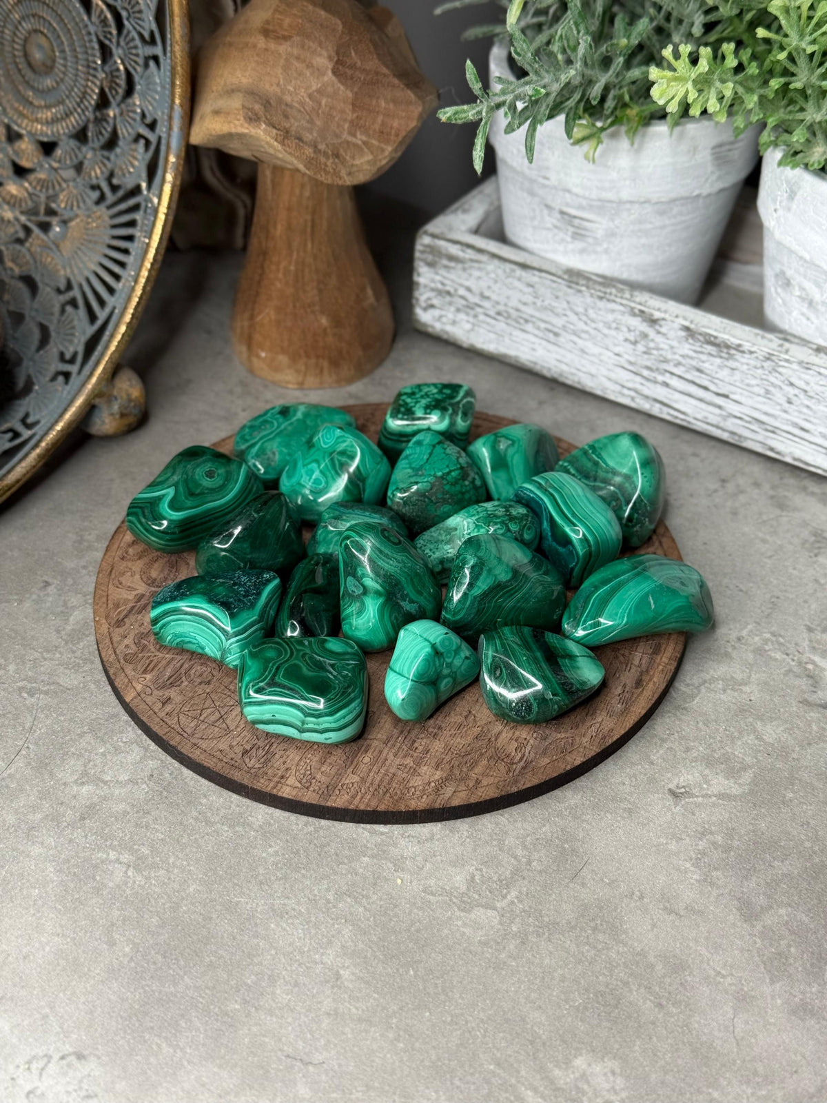 Malachite Crystal Tumbles