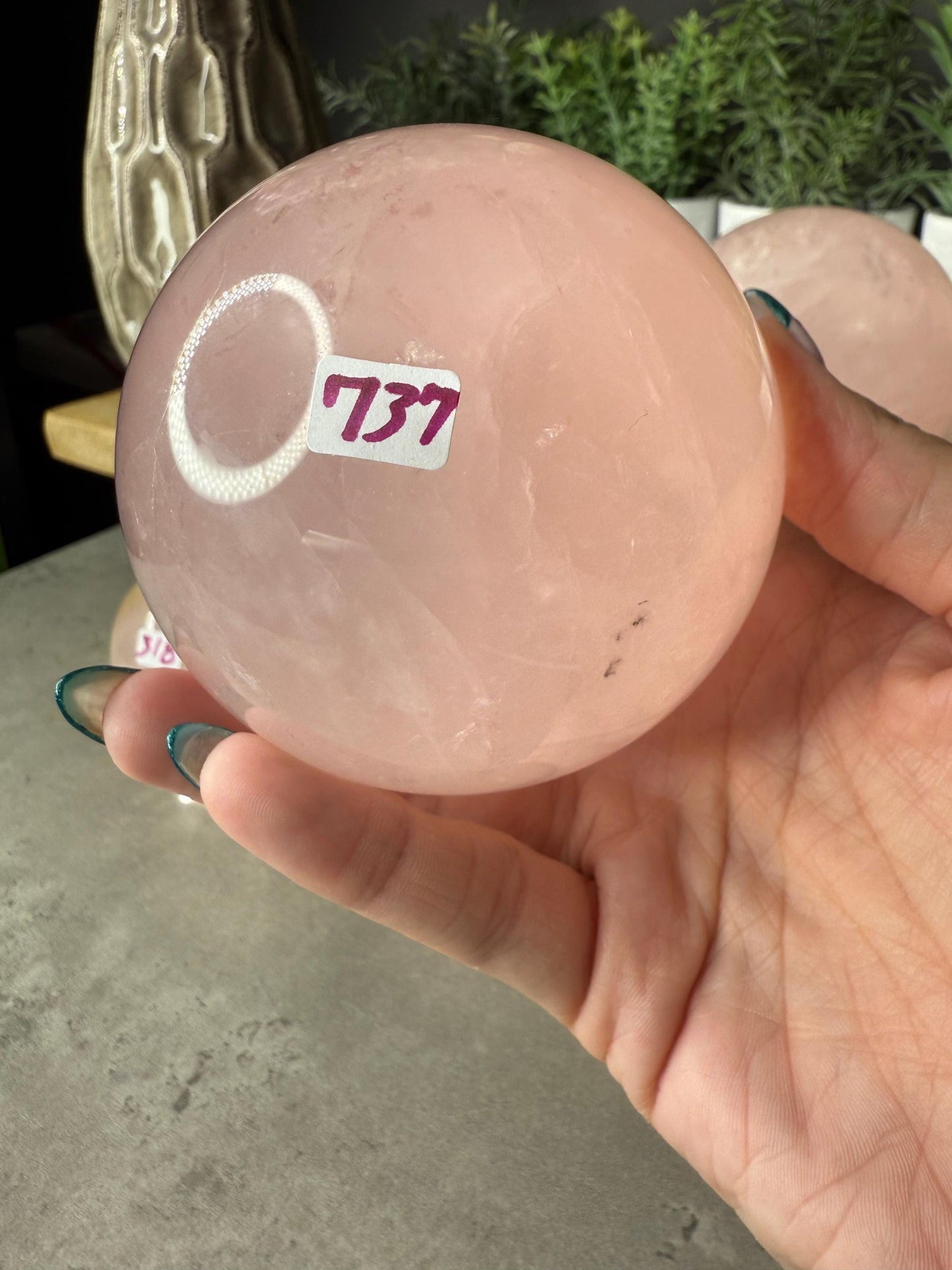 Rose Quartz Crystal Spheres Dendritic