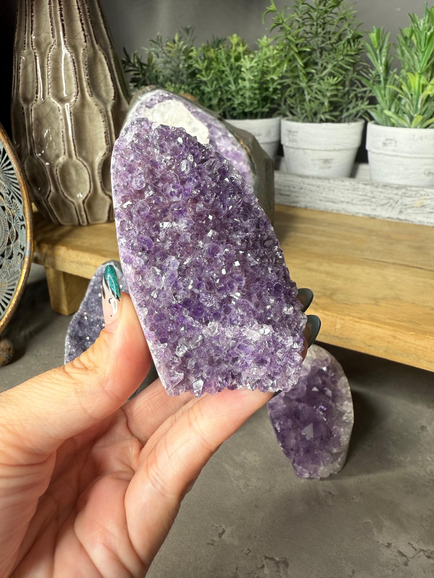 Amethyst Crystal CutBase Home Decor