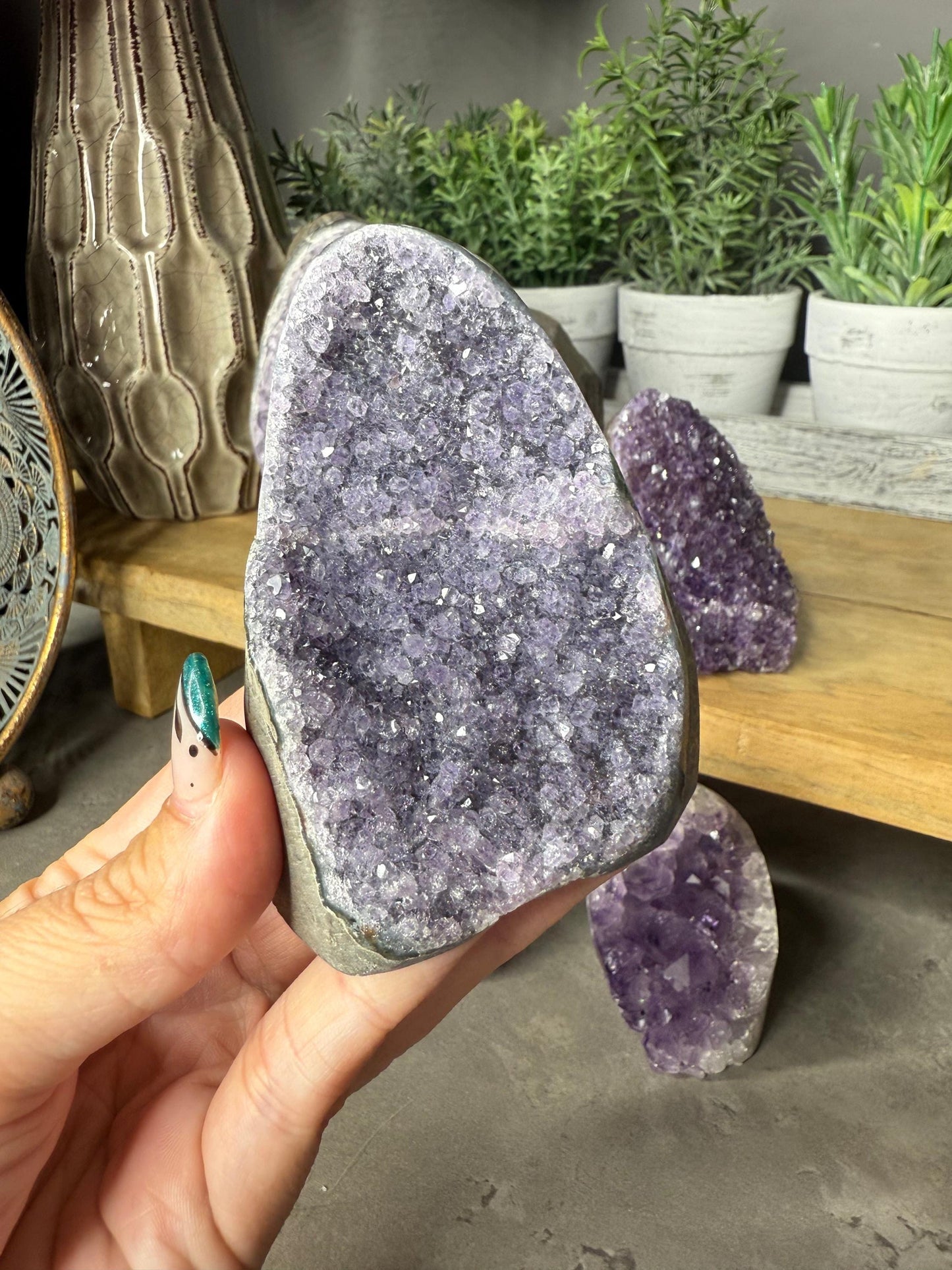 Amethyst Crystal CutBase Home Decor