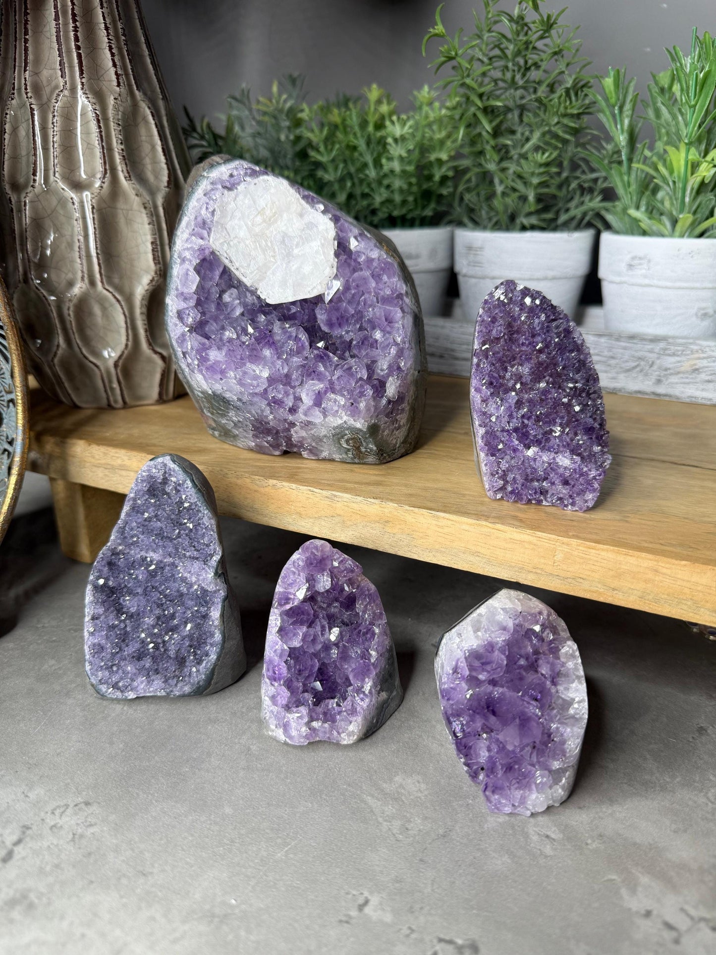 Amethyst Crystal CutBase Home Decor