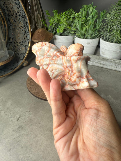 Red Vein Jasper Sitting Fairy Crystal Carving - 79g