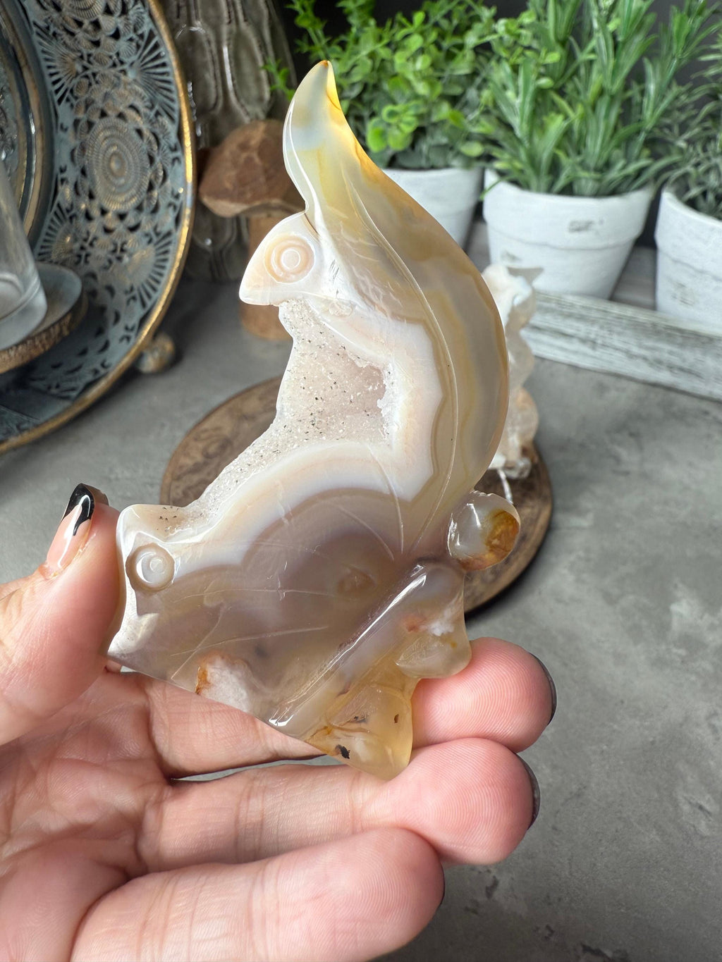 Druzy Agate Sitting Fairy Small Crystal Carvings