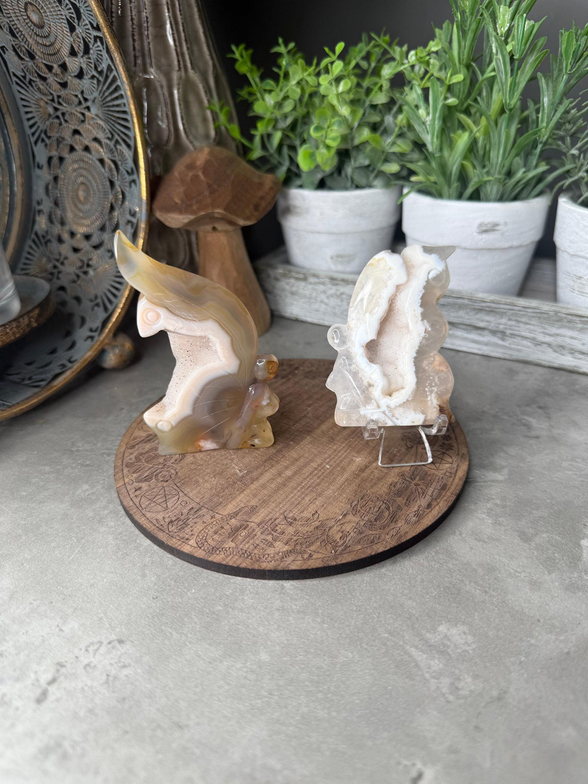 Druzy Agate Sitting Fairy Small Crystal Carvings