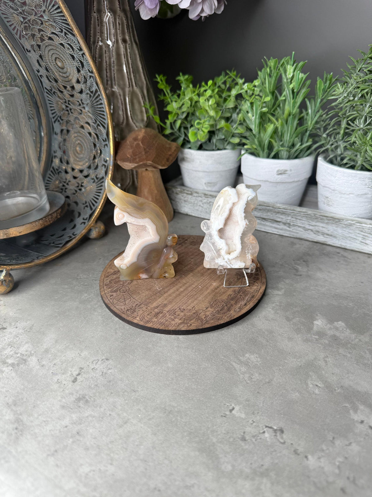 Druzy Agate Sitting Fairy Small Crystal Carvings