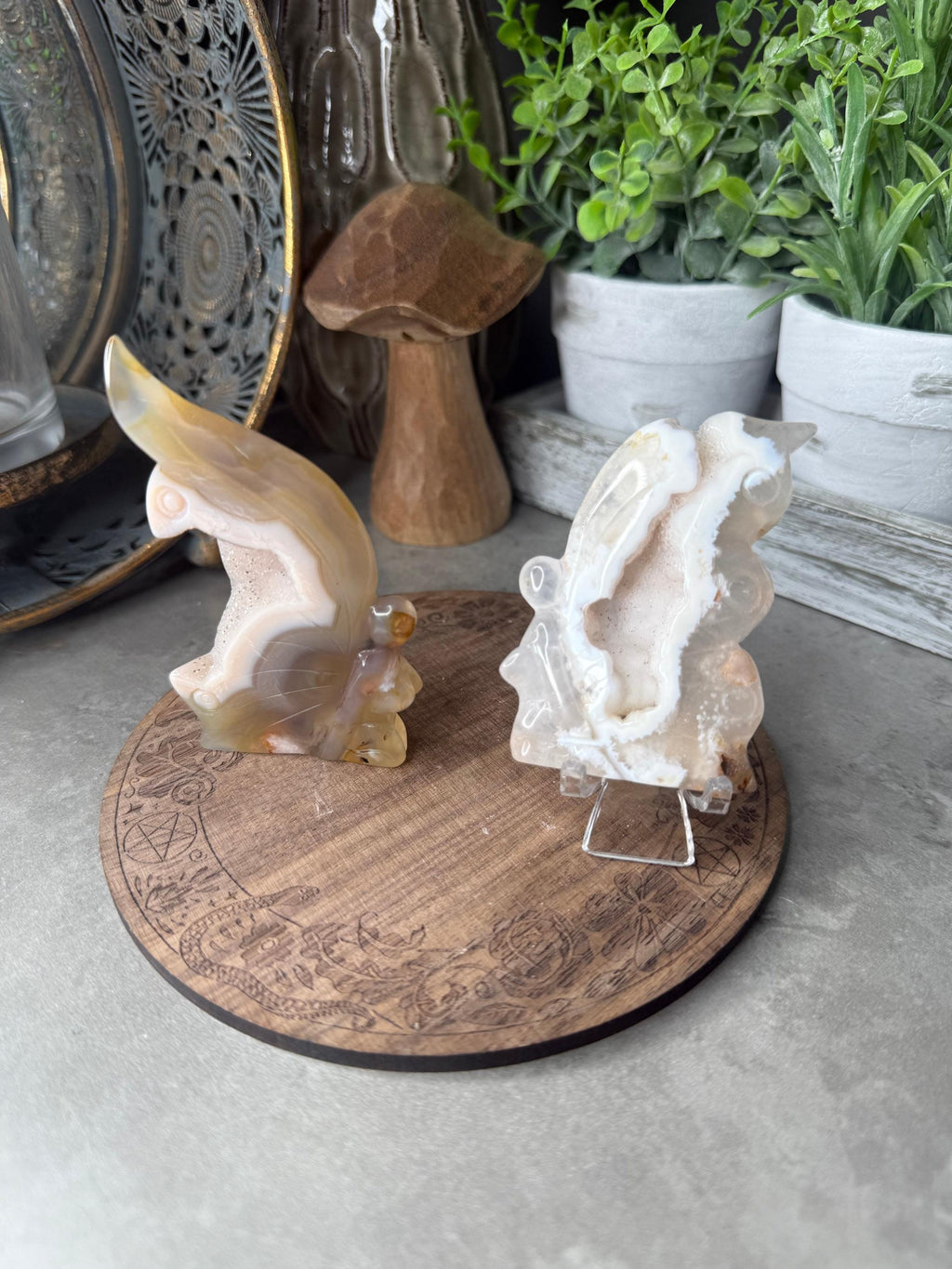 Druzy Agate Sitting Fairy Small Crystal Carvings